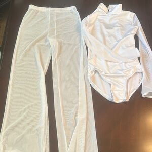 Weismann White Mesh Pant costume